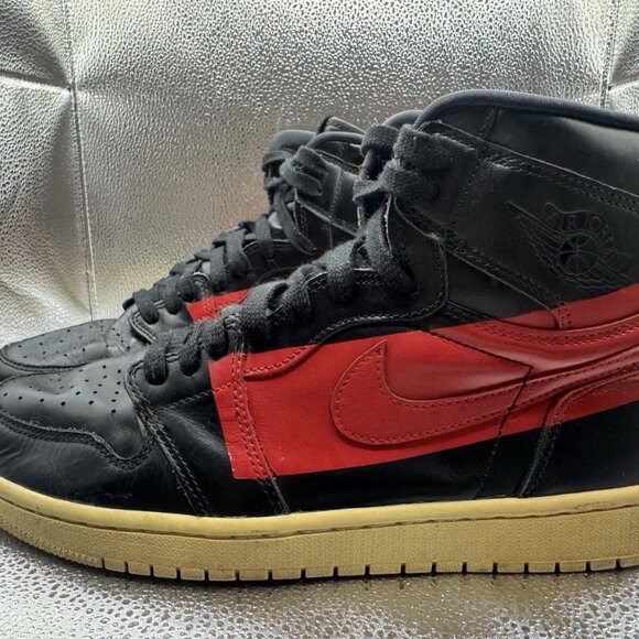 RARE 🚀 Size 10.5 - NIKE AIR JORDAN 1 DEFIANT COUTURE BLACK RED BQ6682-006 - Picture 6 of 9